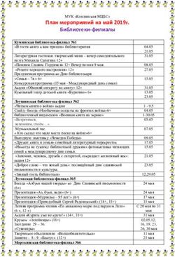 План мероприятий на май 2019г. Библиотеки-филиалы