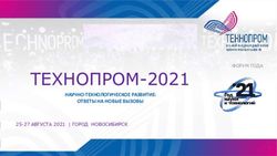ТЕХНОПРОМ-2021 НАУЧНО-ТЕХНОЛОГИЧЕСКОЕ РАЗВИТИЕ: ОТВЕТЫ НА НОВЫЕ ВЫЗОВЫ