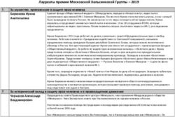 Лауреаты премии Московской Хельсинкской Группы 2019