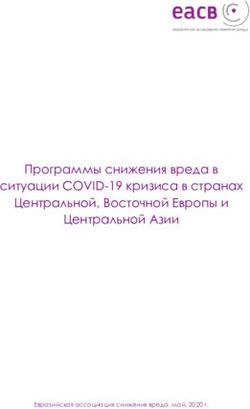 Программы снижения вреда в ситуации COVID-19 кризиса в странах Центральной, Восточной Европы и Центральной Азии