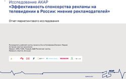 Эффективность спонсорства рекламы на телевидении в России: мнение рекламодателей