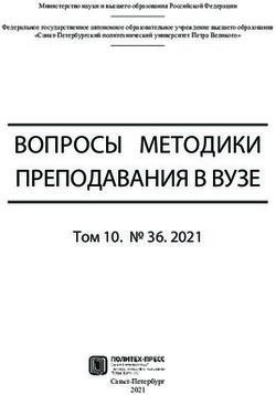 ВОПРОСЫ МЕТОДИКИ ПРЕПОДАВАНИЯ В ВУЗЕ - Том 10. 36. 2021