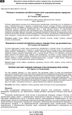 Питание и основные метаболические пути в развивающемся зародыше птицы - Вісник ...