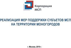 РЕАЛИЗАЦИЯ МЕР ПОДДЕРЖКИ СУБЪЕТОВ МСП НА ТЕРРИТОРИИ МОНОГОРОДОВ - г. Москва, 2019 г.