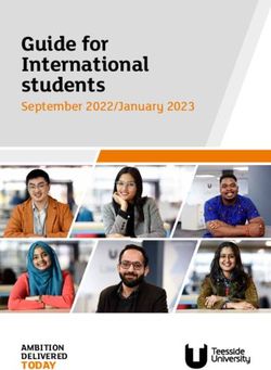 Guide for International students - September 2022 / January 2023 - TEESSIDE UNIVERSITY