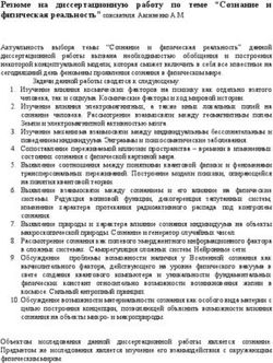 Резюме на диссертационную работу по теме "Сознание