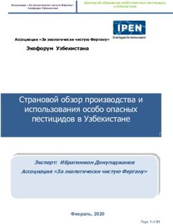 Страновой обзор производства и использования особо опасных пестицидов в Узбекистане - IPEN