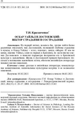 ОСКАР УАЙЛЬД И ДОСТОЕВСКИЙ: ВЕКТОР СТРАДАНИЯ И СОСТРАДАНИЯ - инион ран
