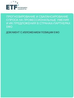 ПРОГНОЗИРОВАНИЕ И СБАЛАНСИРОВАНИЕ СПРОСА НА ПРОФЕССИОНАЛЬНЫЕ УМЕНИЯ И ИХ ПРЕДЛОЖЕНИЯ В СТРАНАХ-ПАРТНЕРАХ ЕФО - ДОКУМЕНТ С ИЗЛОЖЕНИЕМ ПОЗИЦИИ ЕФО