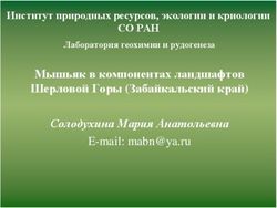 Солодухина Мария Анатольевна - Мышьяк в компонентах ландшафтов Шерловой Горы (Забайкальский край)