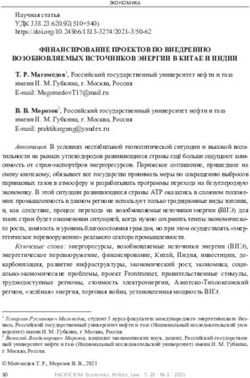 ФИНАНСИРОВАНИЕ ПРОЕКТОВ ПО ВНЕДРЕНИЮ ВОЗОБНОВЛЯЕМЫХ ИСТОЧНИКОВ ЭНЕРГИИ В КИТАЕ И ИНДИИ