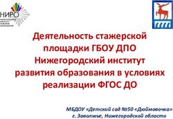 Деятельность стажерской площадки ГБОУ ДПО Нижегородский институт развития образования в условиях реализации ФГОС ДО - МБДОУ "Детский сад 50 ...