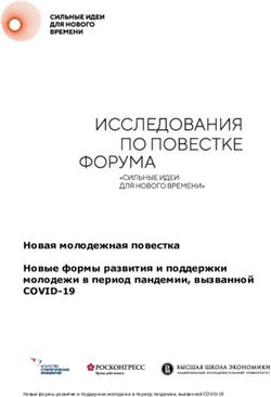 Новая молодежная повестка Новые формы развития и поддержки молодежи в период пандемии, вызванной - COVID-19