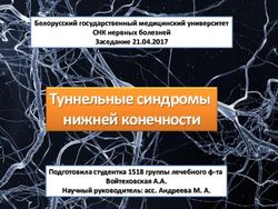 Туннельные синдромы нижней конечности - Белорусский государственный медицинский университет СНК нервных болезней Заседание 21.04.2017 ...