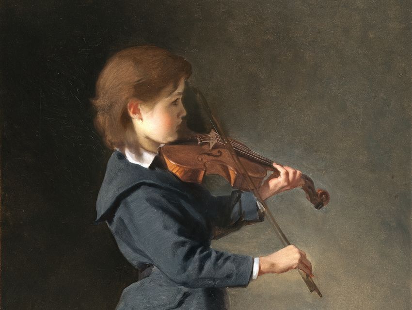 Мальчик искал скрипку. Н.П. Богданов-Бельский мальчик со скрипкой 1897 г..